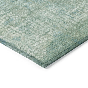 HomeRoots 5' Teal Blue and Ivory Abstract Area Rug - Stylish, Washable, Perfect for Indoor and Outdoor Spaces 8' Round 631073