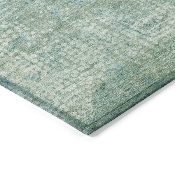 HomeRoots 5' Teal Blue and Ivory Abstract Area Rug - Stylish, Washable, Perfect for Indoor and Outdoor Spaces 8' Round 631073