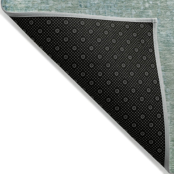 HomeRoots 5' Teal Blue and Ivory Abstract Area Rug - Stylish, Washable, Perfect for Indoor and Outdoor Spaces 9' X 12' 631075