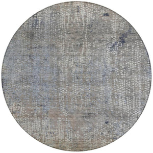 HomeRoots 5' Stylish Taupe and Ivory Abstract Washable Area Rug for Indoor and Outdoor Spaces, Durable Design 8' Round 631079
