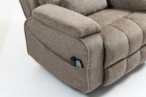 English Elm Oversized Power Lift Recliner Chair with Massage Heating and Usb Charging for Living Room Taupe W547S00072