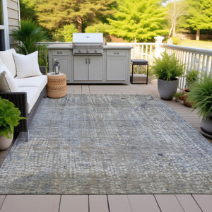 HomeRoots 5' Stylish Taupe and Ivory Abstract Washable Area Rug for Indoor and Outdoor Spaces, Durable Design 8' X 10' 631080