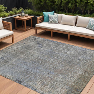HomeRoots 5' Stylish Taupe and Ivory Abstract Washable Area Rug for Indoor and Outdoor Spaces, Durable Design 10' X 14' 631082