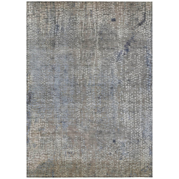 HomeRoots 5' Stylish Taupe and Ivory Abstract Washable Area Rug for Indoor and Outdoor Spaces, Durable Design 10' X 14' 631082