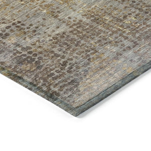 HomeRoots 5' Brown and Ivory Abstract Indoor Outdoor Area Rug - Durable, Washable, Stylish for Any Space 8' Round 631085