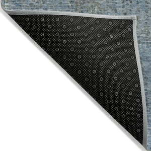 HomeRoots 5' Blue and Ivory Abstract Area Rug - Stylish, Washable Design Perfect for Indoor and Outdoor Spaces 5' X 8' 631090