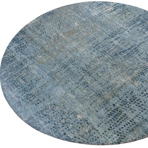 HomeRoots 5' Blue and Ivory Abstract Area Rug - Stylish, Washable Design Perfect for Indoor and Outdoor Spaces 8' Round 631091