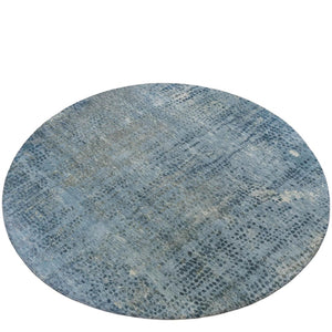 HomeRoots 5' Blue and Ivory Abstract Area Rug - Stylish, Washable Design Perfect for Indoor and Outdoor Spaces 8' Round 631091