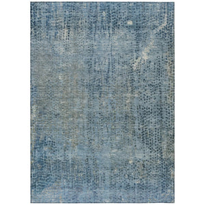 HomeRoots 5' Blue and Ivory Abstract Area Rug - Stylish, Washable Design Perfect for Indoor and Outdoor Spaces 10' X 14' 631094