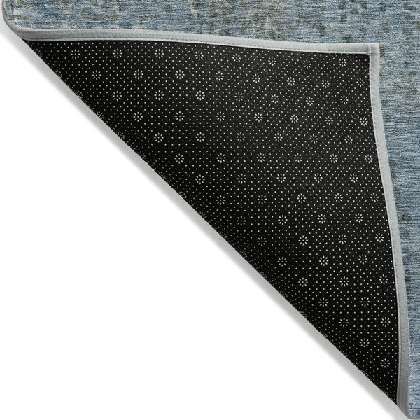 HomeRoots 5' Blue and Ivory Abstract Area Rug - Stylish, Washable Design Perfect for Indoor and Outdoor Spaces 10' X 14' 631094