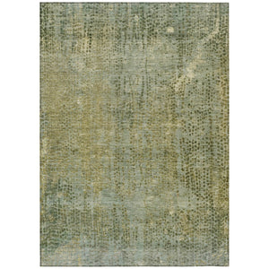 HomeRoots 5' Green and Ivory Abstract Washable Area Rug - Versatile Indoor/Outdoor Design for Modern Spaces 5' X 8' 631096