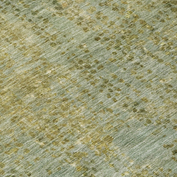HomeRoots 5' Green and Ivory Abstract Washable Area Rug - Versatile Indoor/Outdoor Design for Modern Spaces 5' X 8' 631096