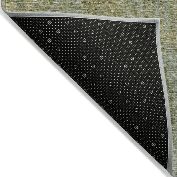 HomeRoots 5' Green and Ivory Abstract Washable Area Rug - Versatile Indoor/Outdoor Design for Modern Spaces 9' X 12' 631099
