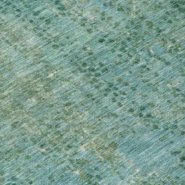 HomeRoots 5' Teal Blue and Ivory Abstract Area Rug - Washable, Durable, Stylish for Indoor and Outdoor Spaces 5' X 8' 631102