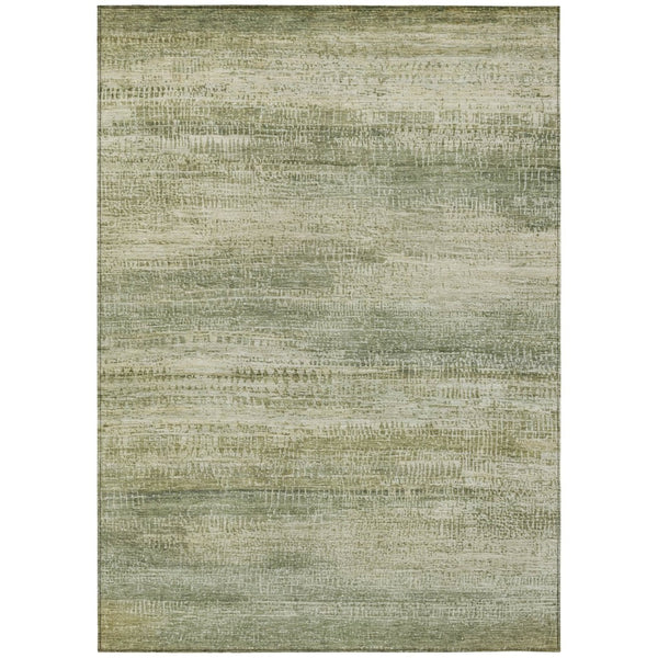 HomeRoots 5' Artichoke Green and Beige Abstract Rug - Stylish, Washable Indoor-Outdoor Area Rug for Every Space 5' X 8' 631108