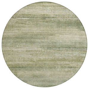 HomeRoots 5' Artichoke Green and Beige Abstract Rug - Stylish, Washable Indoor-Outdoor Area Rug for Every Space 8' Round 631109