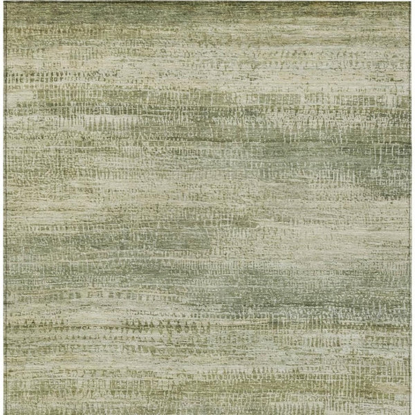 HomeRoots 5' Artichoke Green and Beige Abstract Rug - Stylish, Washable Indoor-Outdoor Area Rug for Every Space 8' X 10' 631110