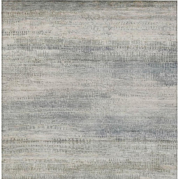 HomeRoots 5' Contemporary Linen and Beige Abstract Washable Area Rug for Indoor and Outdoor Spaces 5' X 8' 631114