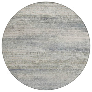 HomeRoots 5' Contemporary Linen and Beige Abstract Washable Area Rug for Indoor and Outdoor Spaces 8' Round 631115