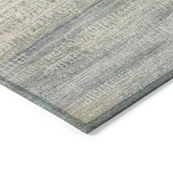 HomeRoots 5' Contemporary Linen and Beige Abstract Washable Area Rug for Indoor and Outdoor Spaces 8' Round 631115