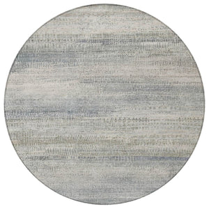 HomeRoots 5' Contemporary Linen and Beige Abstract Washable Area Rug for Indoor and Outdoor Spaces 8' Round 631115