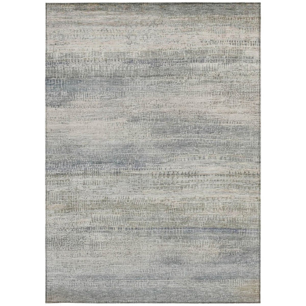 HomeRoots 5' Contemporary Linen and Beige Abstract Washable Area Rug for Indoor and Outdoor Spaces 8' X 10' 631116