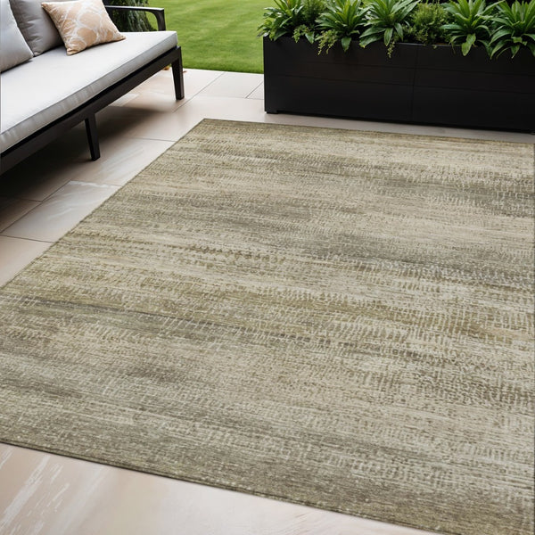 HomeRoots 5' Durable Taupe and Beige Abstract Area Rug for Indoor and Outdoor Use – Easy Care and Stylish Design 5' X 8' 631120