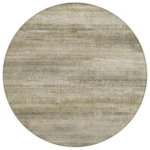HomeRoots 5' Durable Taupe and Beige Abstract Area Rug for Indoor and Outdoor Use – Easy Care and Stylish Design 8' Round 631121