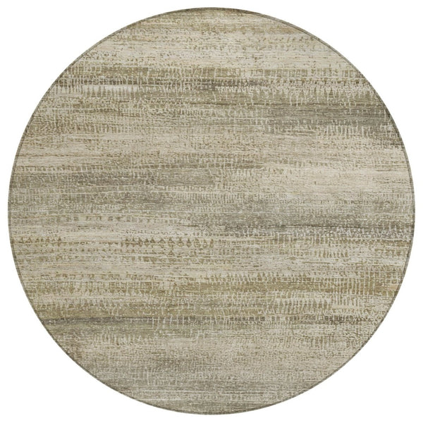 HomeRoots 5' Durable Taupe and Beige Abstract Area Rug for Indoor and Outdoor Use – Easy Care and Stylish Design 8' Round 631121