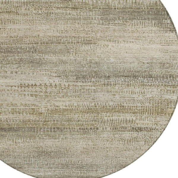 HomeRoots 5' Durable Taupe and Beige Abstract Area Rug for Indoor and Outdoor Use – Easy Care and Stylish Design 8' Round 631121