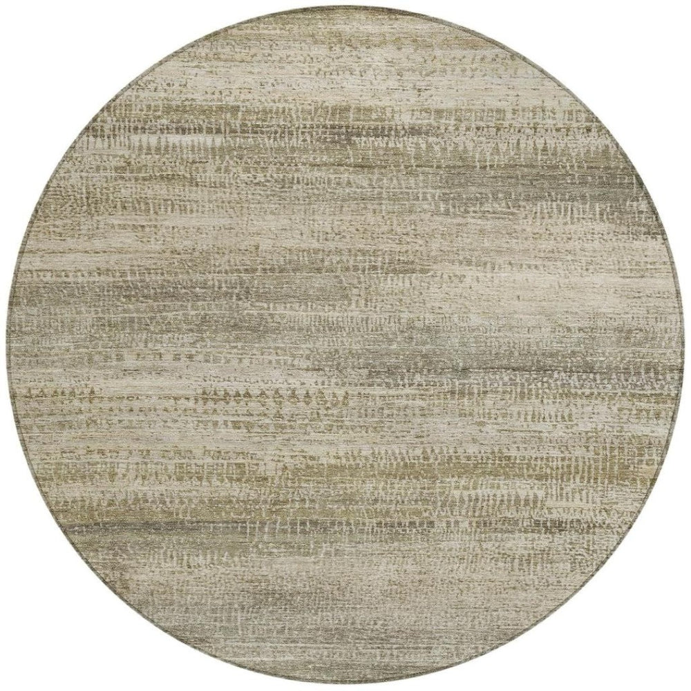 HomeRoots 5' Durable Taupe and Beige Abstract Area Rug for Indoor and Outdoor Use – Easy Care and Stylish Design 8' Round 631121