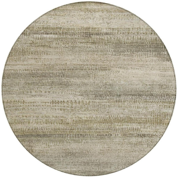 HomeRoots 5' Durable Taupe and Beige Abstract Area Rug for Indoor and Outdoor Use – Easy Care and Stylish Design 8' Round 631121