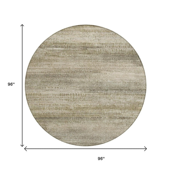 HomeRoots 5' Durable Taupe and Beige Abstract Area Rug for Indoor and Outdoor Use – Easy Care and Stylish Design 8' Round 631121