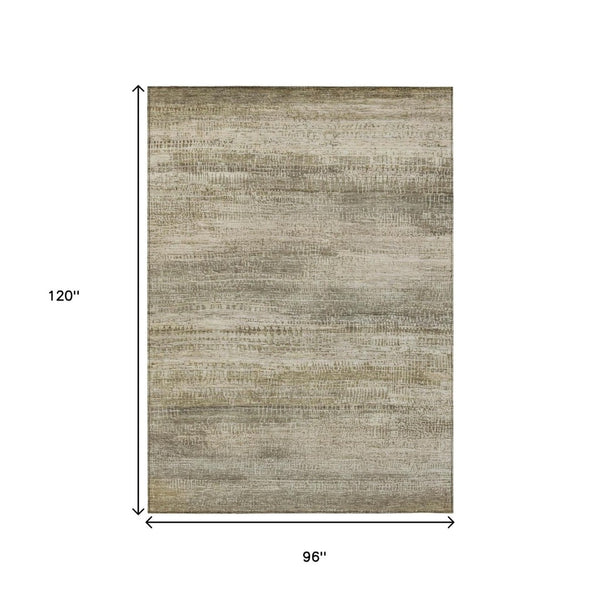 HomeRoots 5' Durable Taupe and Beige Abstract Area Rug for Indoor and Outdoor Use – Easy Care and Stylish Design 8' X 10' 631122