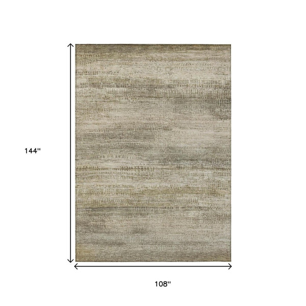 HomeRoots 5' Durable Taupe and Beige Abstract Area Rug for Indoor and Outdoor Use – Easy Care and Stylish Design 9' X 12' 631123