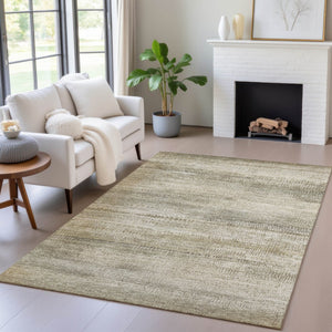 HomeRoots 5' Durable Taupe and Beige Abstract Area Rug for Indoor and Outdoor Use – Easy Care and Stylish Design 9' X 12' 631123