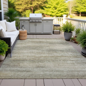 HomeRoots 5' Durable Taupe and Beige Abstract Area Rug for Indoor and Outdoor Use – Easy Care and Stylish Design 10' X 14' 631124