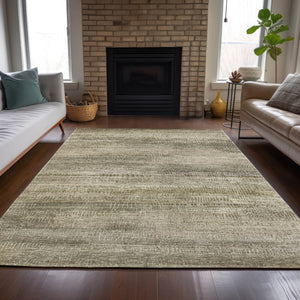 HomeRoots 5' Durable Taupe and Beige Abstract Area Rug for Indoor and Outdoor Use – Easy Care and Stylish Design 10' X 14' 631124