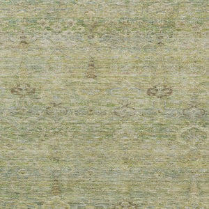 HomeRoots 5' Timeless Green and Gold Oriental Washable Area Rug for Indoor and Outdoor Elegance and Durability 5' X 8' 631126