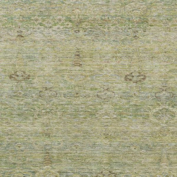 HomeRoots 5' Timeless Green and Gold Oriental Washable Area Rug for Indoor and Outdoor Elegance and Durability 5' X 8' 631126