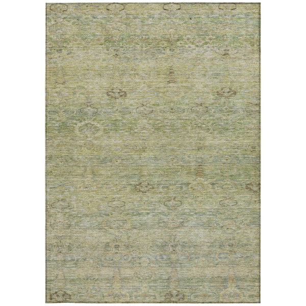 HomeRoots 5' Timeless Green and Gold Oriental Washable Area Rug for Indoor and Outdoor Elegance and Durability 8' X 10' 631128