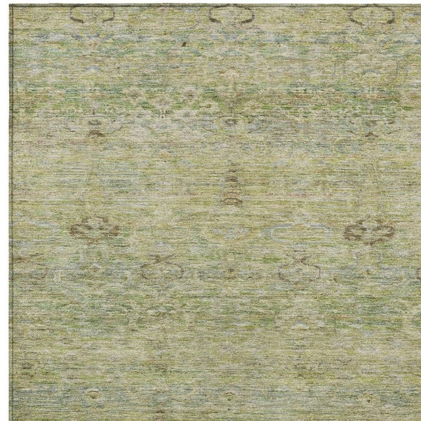 HomeRoots 5' Timeless Green and Gold Oriental Washable Area Rug for Indoor and Outdoor Elegance and Durability 8' X 10' 631128