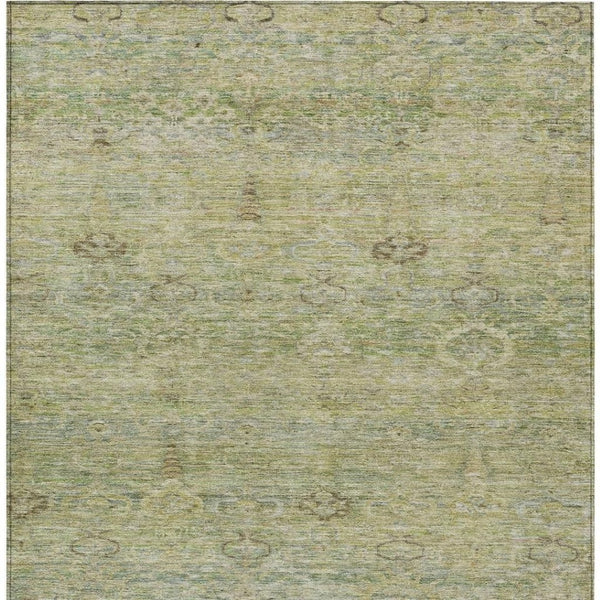 HomeRoots 5' Timeless Green and Gold Oriental Washable Area Rug for Indoor and Outdoor Elegance and Durability 9' X 12' 631129