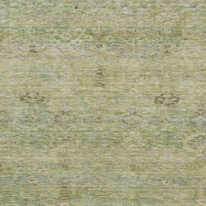 HomeRoots 5' Timeless Green and Gold Oriental Washable Area Rug for Indoor and Outdoor Elegance and Durability 9' X 12' 631129