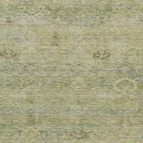 HomeRoots 5' Timeless Green and Gold Oriental Washable Area Rug for Indoor and Outdoor Elegance and Durability 10' X 14' 631130