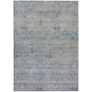 HomeRoots 5' Timeless Plum and Silver Oriental Area Rug - Durable, Washable Design for Indoor & Outdoor Use 5' X 8' 631132