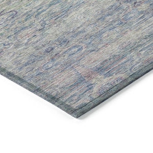 HomeRoots 5' Timeless Plum and Silver Oriental Area Rug - Durable, Washable Design for Indoor & Outdoor Use 8' Round 631133
