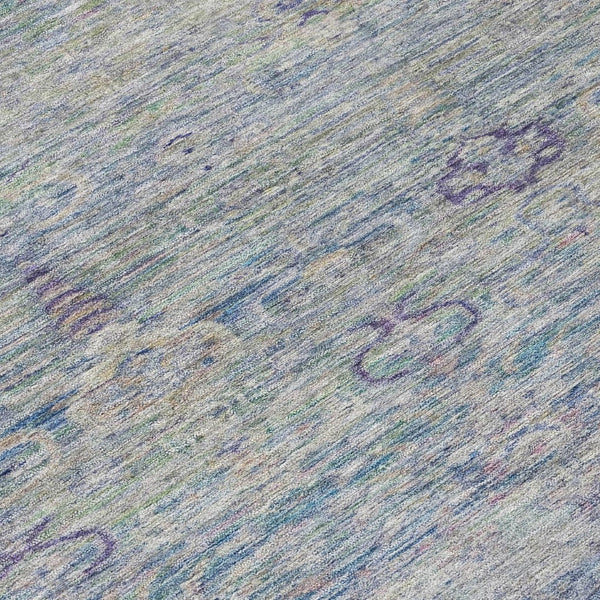 HomeRoots 5' Timeless Plum and Silver Oriental Area Rug - Durable, Washable Design for Indoor & Outdoor Use 8' X 10' 631134