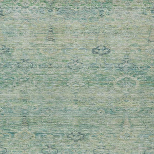 HomeRoots 5' Stylish Teal Blue and Linen Oriental Area Rug - Washable, Durable for Indoor/Outdoor Use 5' X 8' 631138