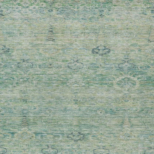 HomeRoots 5' Stylish Teal Blue and Linen Oriental Area Rug - Washable, Durable for Indoor/Outdoor Use 5' X 8' 631138